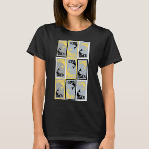 Schwarz-gelbes Fischdesignmuster T-Shirt