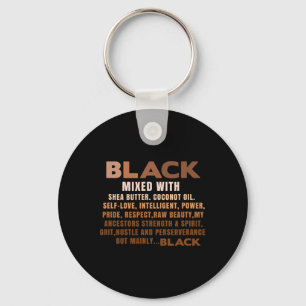 Schwarz gemischt mit Shea Butter Black History Mon Schlüsselanhänger
