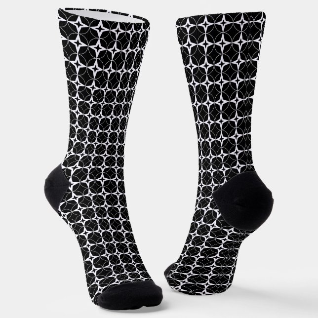 Schwarz Geometrisch Socken (Gewinkelt)