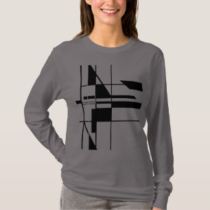Schwarz Geometrisches Gameboard MCM Abstrakte Kuns T-Shirt