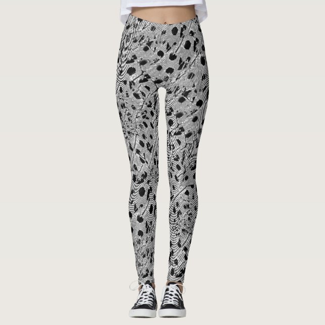 Schwarz gepunktet leggings (Vorderseite)