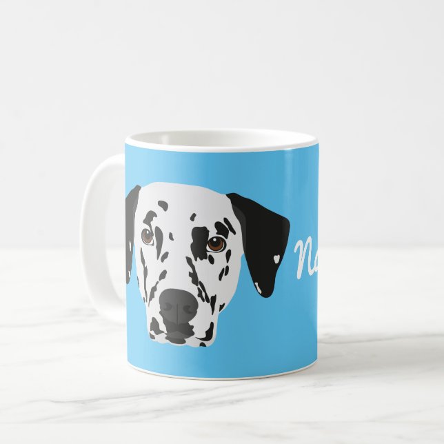 Schwarz Gepunkteter Dalmatiner Dog Kaffee Tasse (Vorderseite Links)
