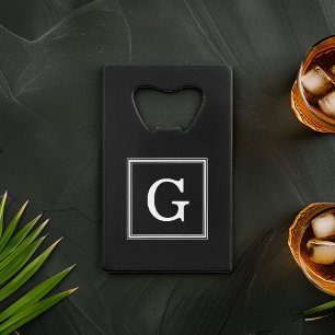 Schwarz-Gerahmt-Monogramm Geldbeutel Flaschenöffner