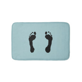 Schwarz-Gestempelte Abdrücke (blau) Badematte