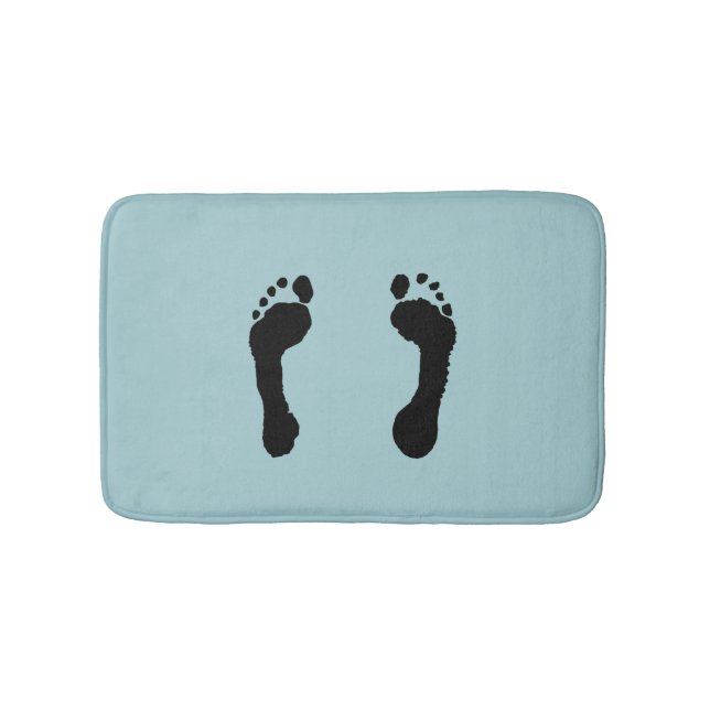 Schwarz-Gestempelte Abdrücke (blau) Badematte (Vorderseite)