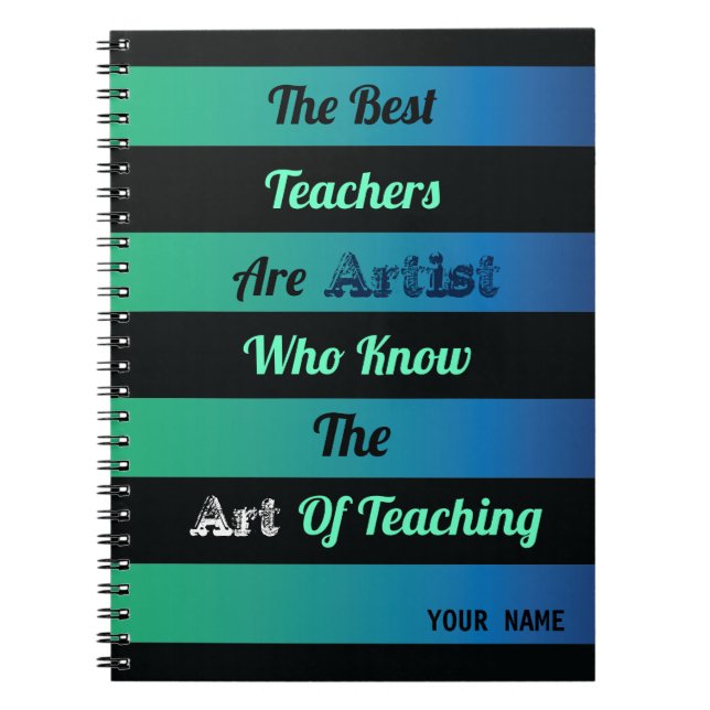 schwarz gestreift auf aquamarinem, blauem Hintergr Notizblock (Vorderseite)