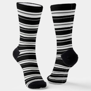Schwarz gestreifte Socken – Fetter monochromer Sti