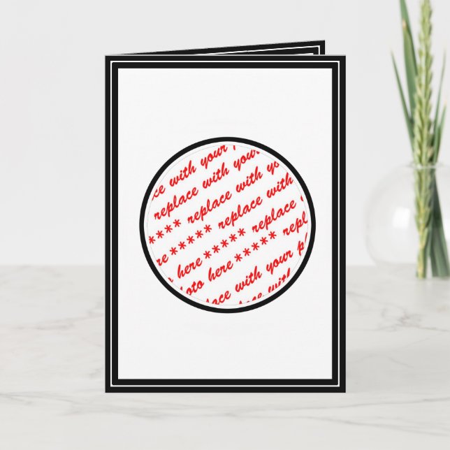 Schwarz getrimmte Fotovorlage Karte (Vorderseite)