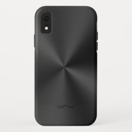 Schwarz glänzende Imitate aus Edelstahl-Monogramm Case-Mate iPhone Hülle