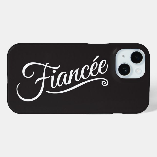 Schwarz glänzende weiße Fiancen Case-Mate iPhone Hülle (Rückseite (Horizontal))