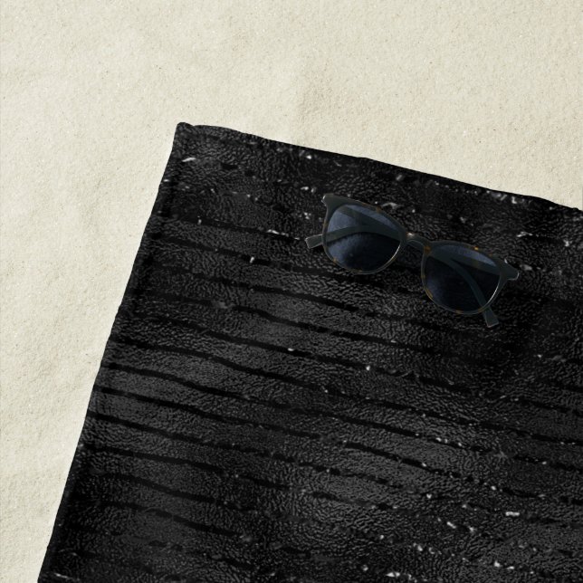 Schwarz-Glitzer-Streifen Strandtuch (Beispiel)