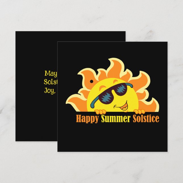Schwarz glücklicher Sommersolstice 2026 Karte (Vorne/Hinten)