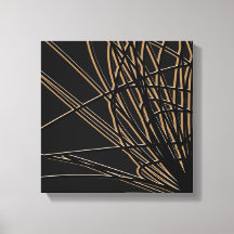 Schwarz/Gold Abstrakte Savanna Design