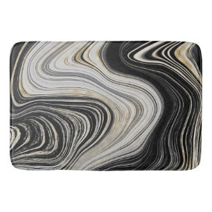 Schwarz-Gold-Agate-Design Badematte
