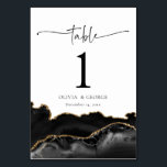 Schwarz-Gold-Agate-Hochzeitkarten für Tischnummern<br><div class="desc">Schwarz-Gold-Agate-Hochzeitkarten für Tischnummern</div>