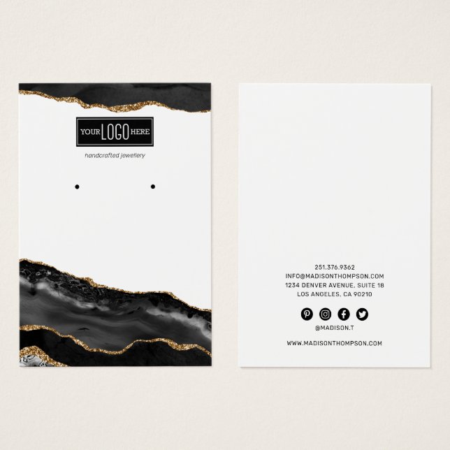 Schwarz-Gold-Agate-Stuhlvorschau (Vorne & Hinten)