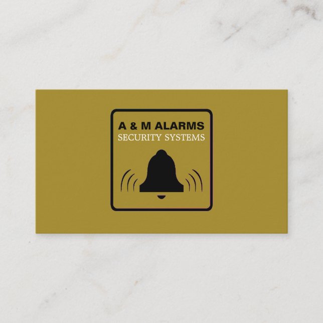 Schwarz-Gold-Alarm-Logo, Sicherheitsalarm-Service Visitenkarte (Vorderseite)