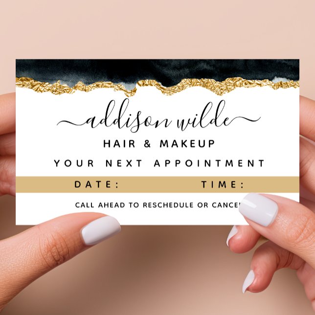 Schwarz-Gold-Aquarellkarte Terminkarte (Von Creator hochgeladen)