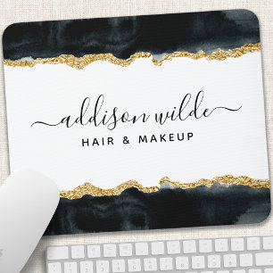 Schwarz-Gold-Aquarellsalon Mousepad