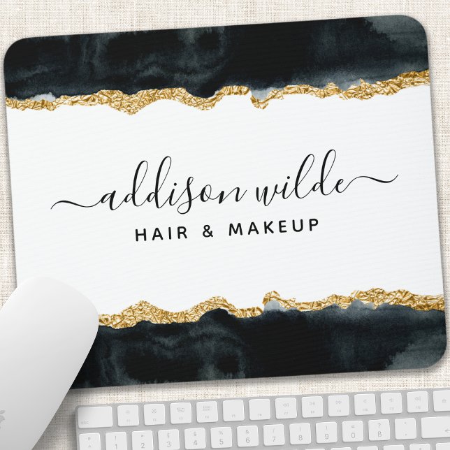 Schwarz-Gold-Aquarellsalon Mousepad (Von Creator hochgeladen)