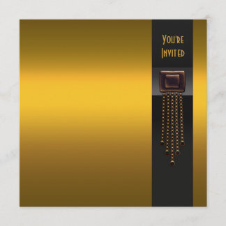 Schwarz-Gold-Art-Deco-Party Einladung