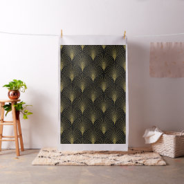 Schwarz & Gold Art-Deko Geometrisches Muster Stoff