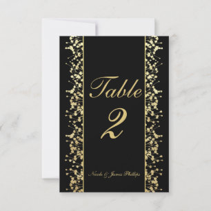 Schwarz & Gold Baby Atem Hochzeitstischkarten Einladung