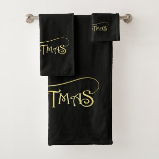 Schwarz-Gold-Badehandtuch-Set Badhandtuch Set