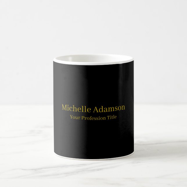 Schwarz/Gold Beruflich Schlicht Kaffeetasse (Mittel)