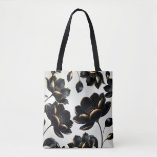 Schwarz & Gold Blumen Greige Elegant Dunkel Schwer