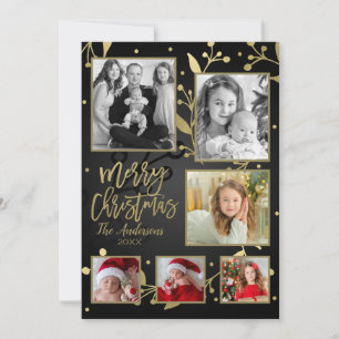Schwarz & Gold Botanische Frohe Weihnachten 6 Foto
