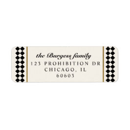 Schwarz-Gold-Checkerboard-Rücksendeadresse