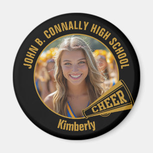 Schwarz Gold Cheerleader Foto High School Magnet