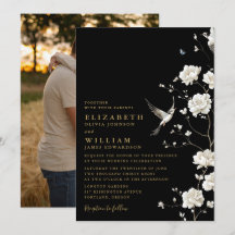 Schwarz-Gold Chinoiserie Blumenzwiebeln Foto