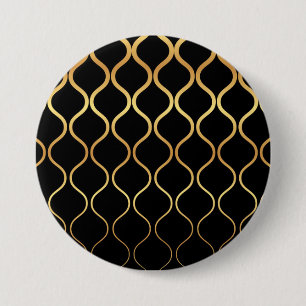 Schwarz, Gold, cool, trendig, abstraktes Retro-Des Button
