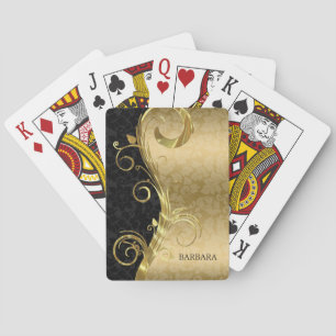 Schwarz-Gold-Damaskus Spielkarten