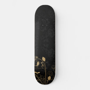 Schwarz-Gold-Decorations-Musterskateboard Skateboard