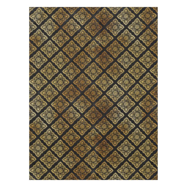 Schwarz-Gold-Dekorative Tischdecke (Vorderseite)
