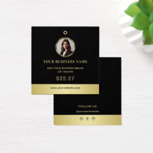 Schwarz-gold Design, Logo- oder Foto-Preisschilder