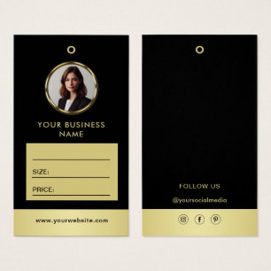 Schwarz-gold Design, Logo oder Foto, Preisschilder
