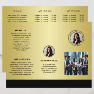Schwarz-gold Design, Logo- oder Fotobroschüren,