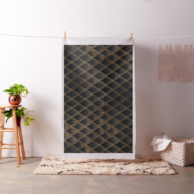 Schwarz-Gold-Drachen-Skala Stoff (Beispiel)