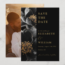 Schwarz-Gold-Elegante Foto Hochzeit