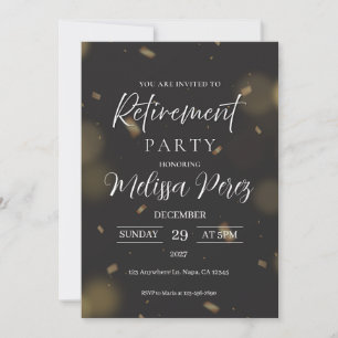 Schwarz-Gold-Elegante-Rente-Party Einladung