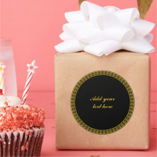 Schwarz-Gold-Eleganz, kundenspezifische Anpassung, Runder Aufkleber