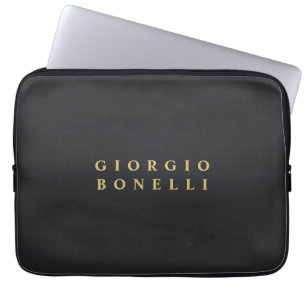Schwarz & Gold Farb-Minimalistischer Persönlicher  Laptopschutzhülle