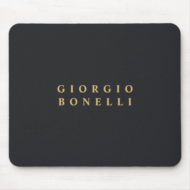 Schwarz & Gold Farb-Minimalistischer Persönlicher  Mousepad (Vorne)