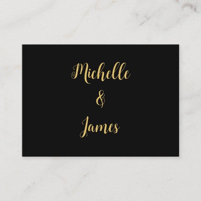 Schwarz-Gold-Farben Beruflich trendy Moderne Begleitkarte (Vorderseite)