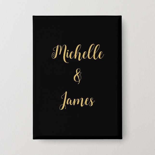 Schwarz-Gold-Farben Beruflich trendy Moderne Button (Vorderseite)