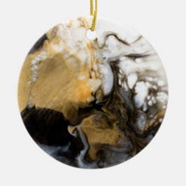 Schwarz-Gold-Fluid-Marmor-Kunst Keramik Ornament